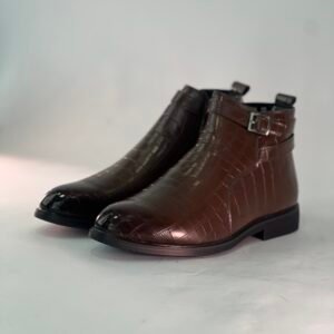 A mid-length brown boot